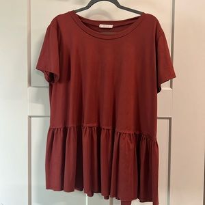 Entro peplum short sleeve shirt Large